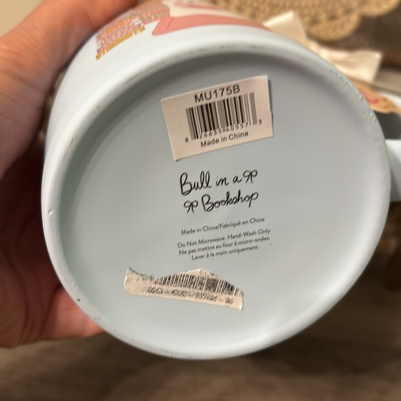 Spooky Readers Book Club Ghost Reading a Book Soft Touch Blue Pink Coffee Mug - Picture 7 of 11